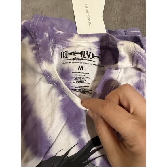 NWT Death Note UO Tie Dye Purple Crew Neck T-Shirt Men Unisex 100% Cotton Causal - Picture 5 of 6